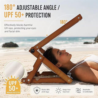 Sakerplus® Portable Wooden Beach Face Shade Pillow