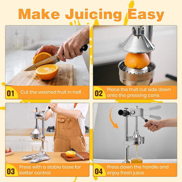 Sakerplus® Gear Drive Gravity Manual Citrus Juicer