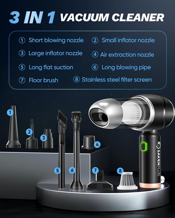 SakerPlus Car Vacuum Portable Cordless
