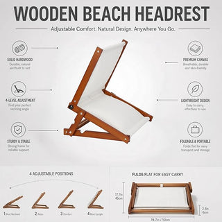 Sakerplus® Portable Wooden Beach Face Shade Pillow