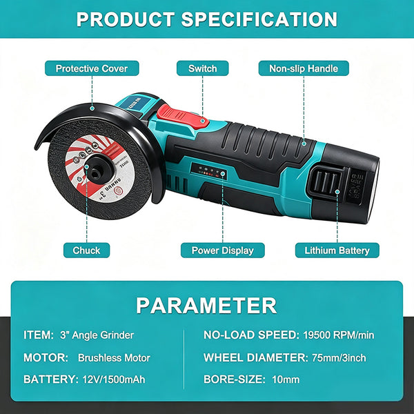 Sakerplus® Mini Cordless Angle Grinder