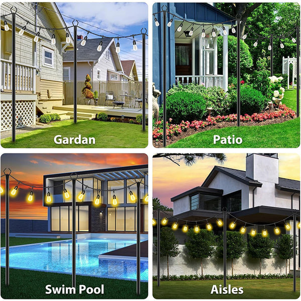 Sakerplus® Outdoor Patio String Light Poles