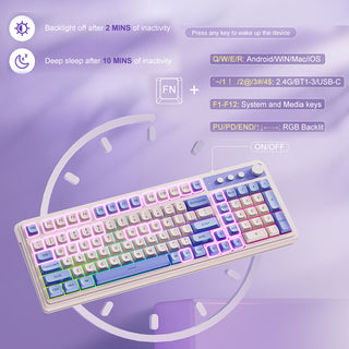 Sakerplus Tri-Mode RGB Gaming Keyboard