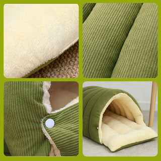 Sakerplus Warm Corduroy Pet Cave Bed