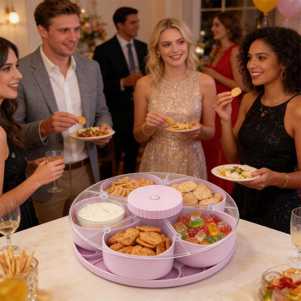 Sakerplus® Rotating Divided Snack Serving Tray