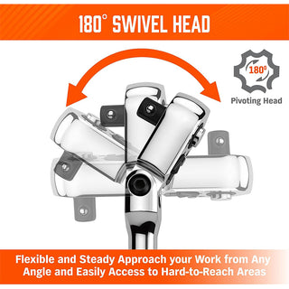 Sakerplus® Flex Head Ratchet Wrench Set Kit