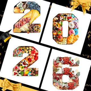 Sakerplus® 2026 Fillable Charcuterie Number Serving Tray