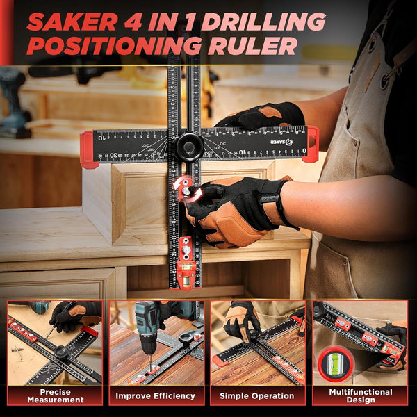 Sakerplus® 4 in 1 Drilling Positioning Ruler