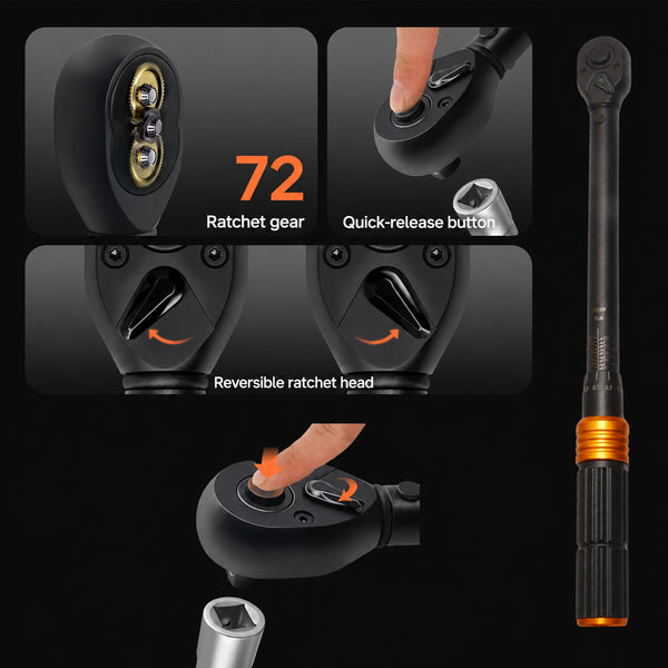 Sakerplus® 8-Piece Dual Scale Torque Wrench Set
