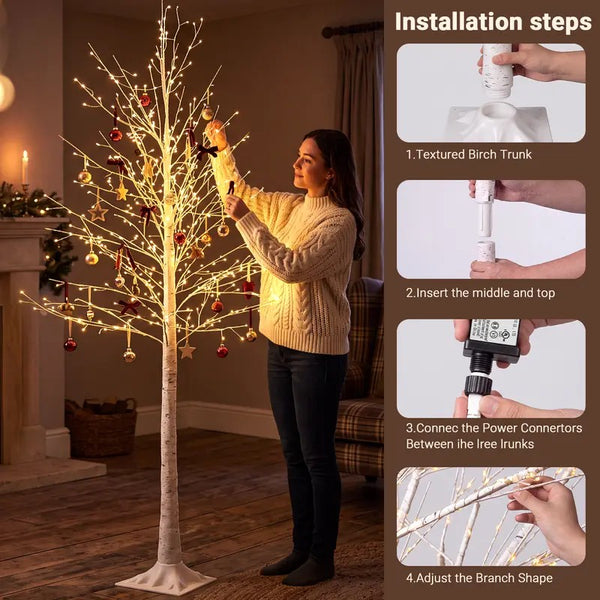 Sakerplus® Warm White LED Birch Tree Lights