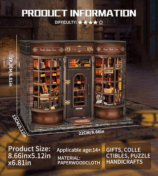 Sakerplus® 3D Wooden Book Nook Diorama Kit