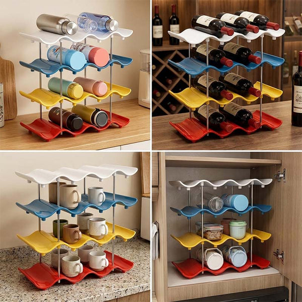 Sakerplus® Stackable Wave Cup Storage Rack