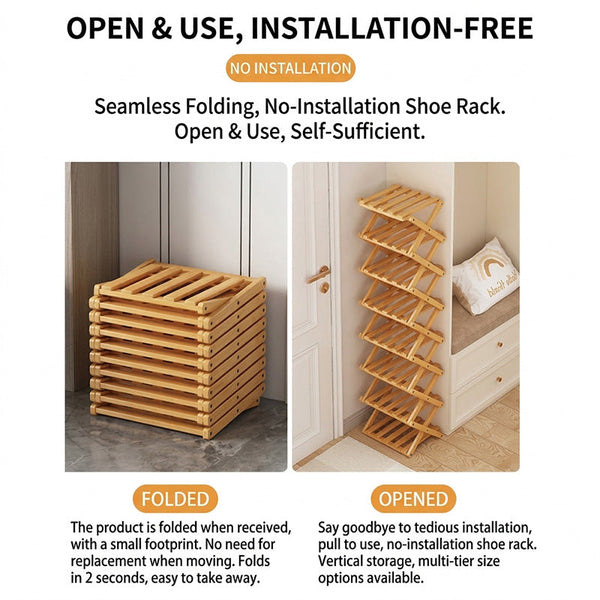 Sakerplus® Vertical Narrow Folding Shoe Storage Rack