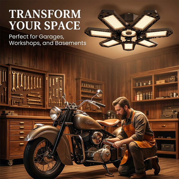 Sakerplus® Seven Panel Adjustable LED Garage Light