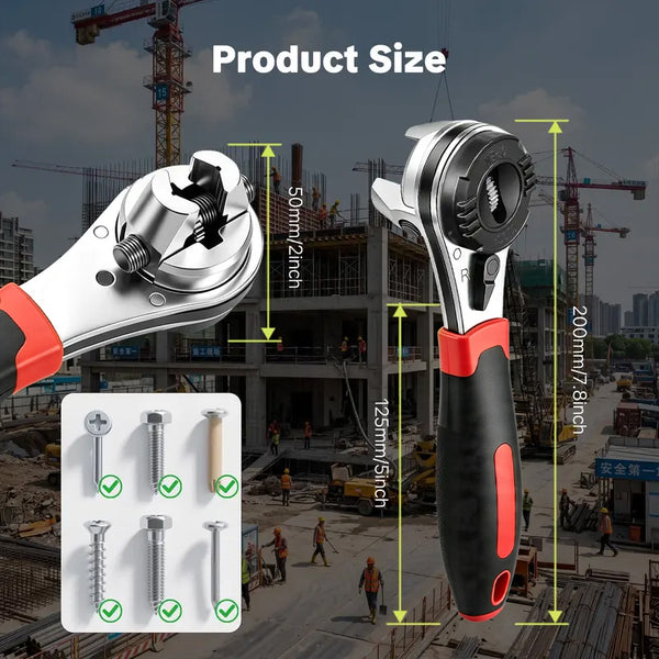 Sakerplus® 6-22mm Adjustable Universal Ratchet Wrench