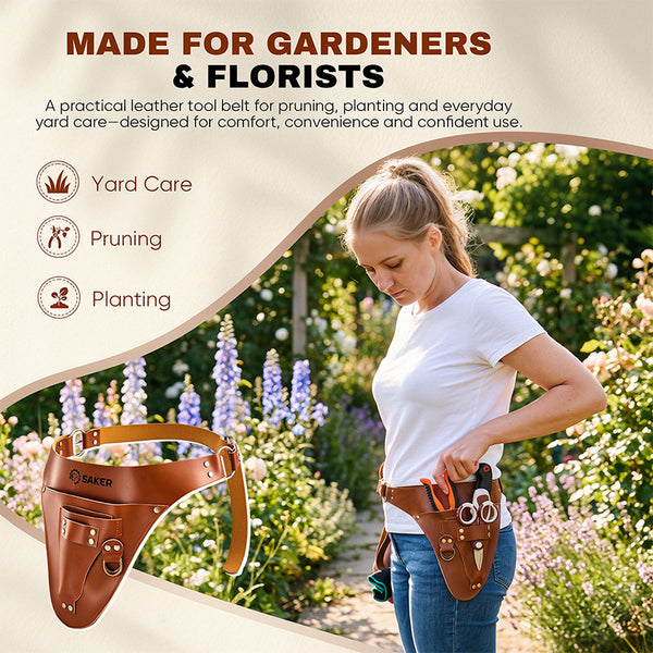 Saker® Leather Garden Tool Belt Holster
