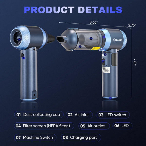 Saker 4 in 1 Handheld Car Vacuum