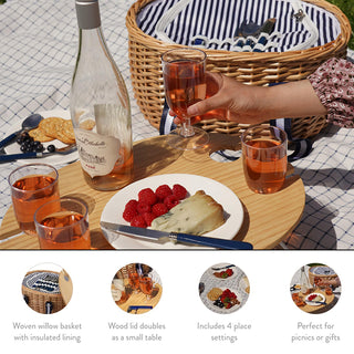 Sakerplus® Picnic Basket With Wine Table