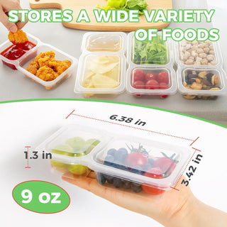 Sakerplus® Two Compartment Snackle Box Container