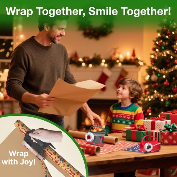 Sakerplus® Wrapping Paper Cutter Tape Dispenser Kit