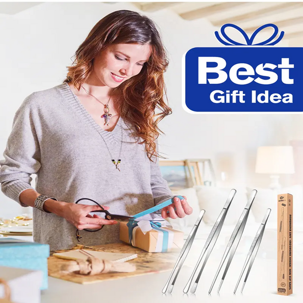 Sakerplus® Extra-Long Stainless Steel Tweezer Tongs