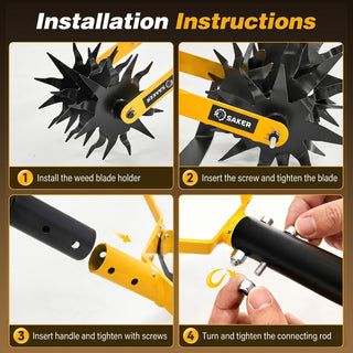 Sakerplus® Manual Rotary Garden Tiller Weeder