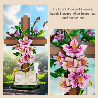 Sakerplus® Christian Cross Flower Construction Toy