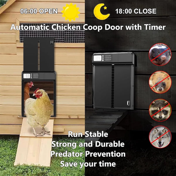 Sakerplus® Battery Powered Automatic Chicken Coop Door