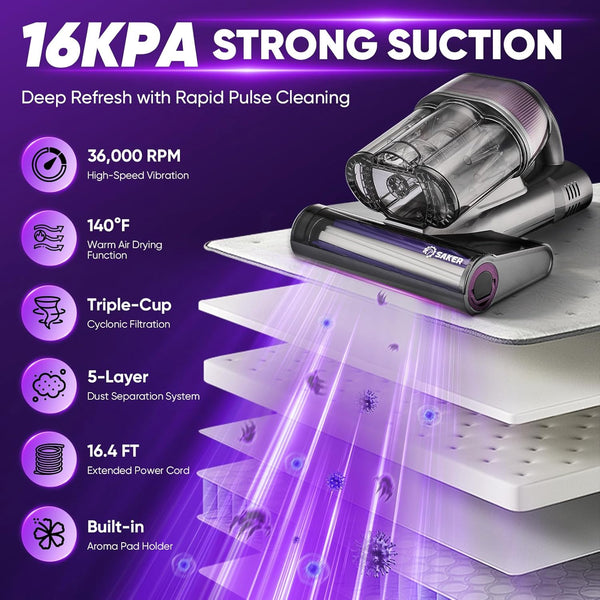 Saker® Powerful UV Bed Vacuum Cleaner