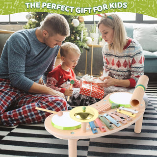 Sakerplus® 7 In 1 Wooden Kids Drum Set