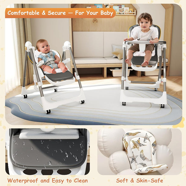 Sakerplus® Electric Foldable Adjustable Baby High Chair