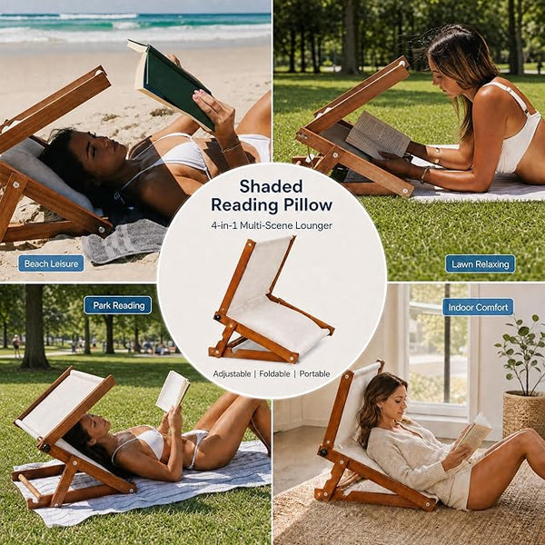 Sakerplus® Portable Wooden Beach Face Shade Pillow