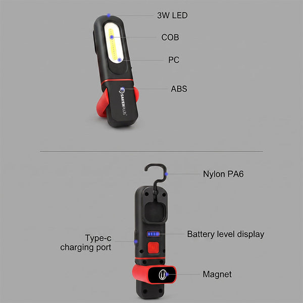 Sakerplus® Portable Magnetic LED Work Light