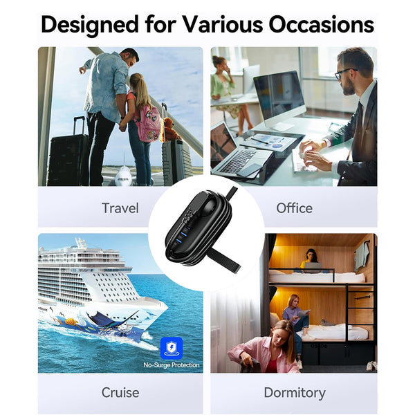 Regleta de viaje Sakerplus® con puertos USB