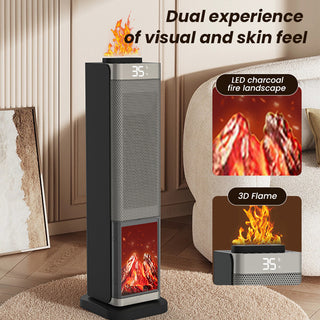 Sakerplus® Oscillating Electric Fireplace Tower Heater