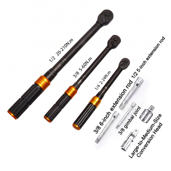 Sakerplus® 8-Piece Dual Scale Torque Wrench Set