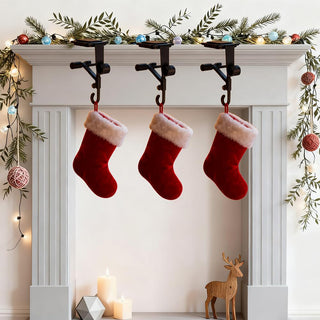 Sakerplus Adjustable Fireplace Garland and Stocking Hanger