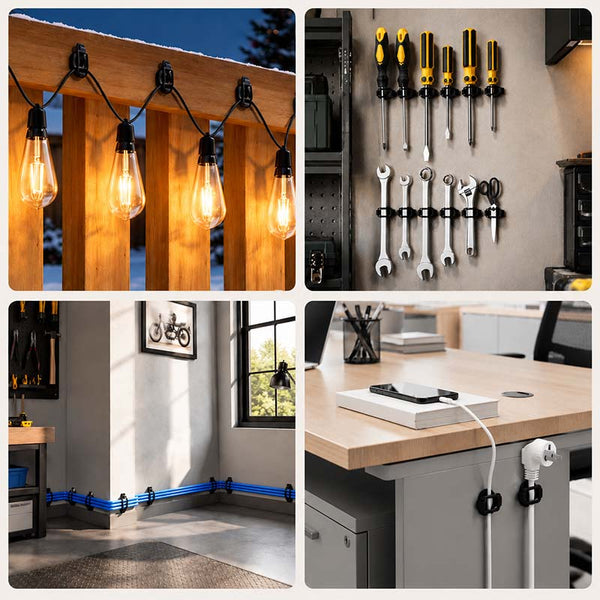 Sakerplus® Adjustable Elastic Cable Management Clips