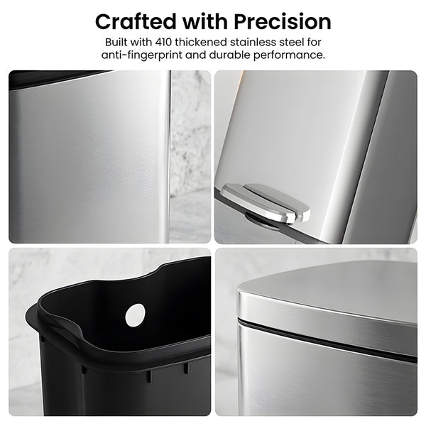 Sakerplus® Stainless Steel Trash Can with Lid