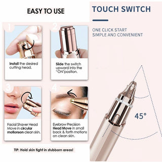 Recortadora y depiladora facial portátil Sakerplus®