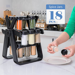 Sakerplus Rotating Spice Rack with Jars