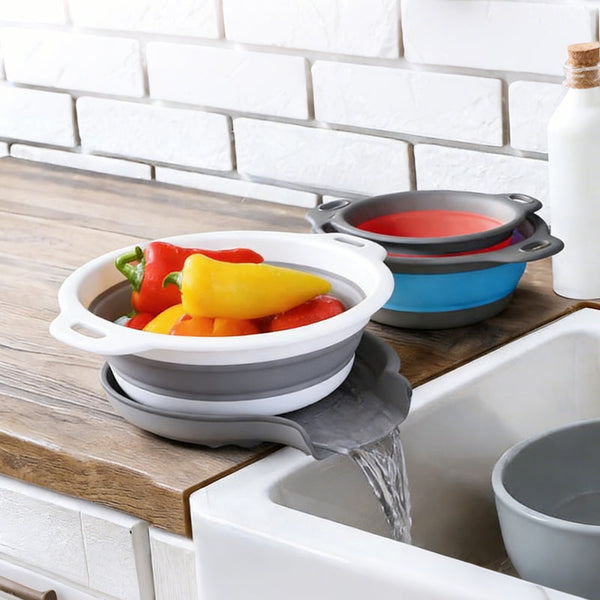 Sakerplus® Collapsible Silicone Kitchen Strainer Set