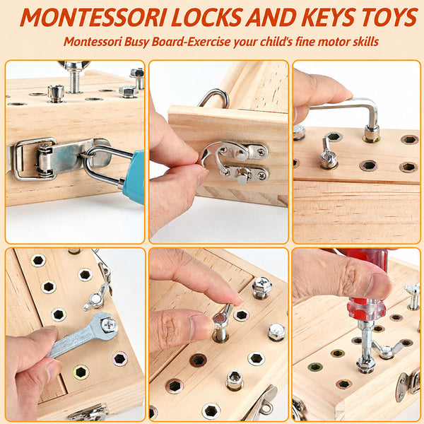 Sakerplus® Montessori Screwdriver Lock And Key Board