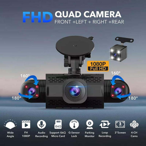 Cámara de tablero Sakerplus® FHD de 4 canales