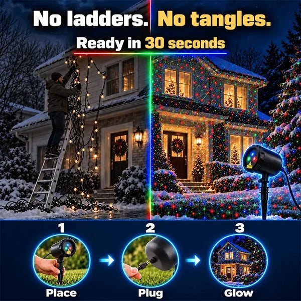 Sakerplus® Three Color Outdoor Christmas Laser Lights