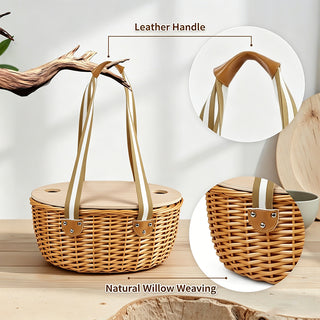 Sakerplus® Picnic Basket With Wine Table