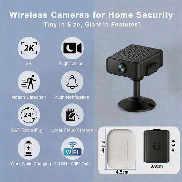 Sakerplus® Mini Wireless WiFi Indoor Security Camera With Night Vision