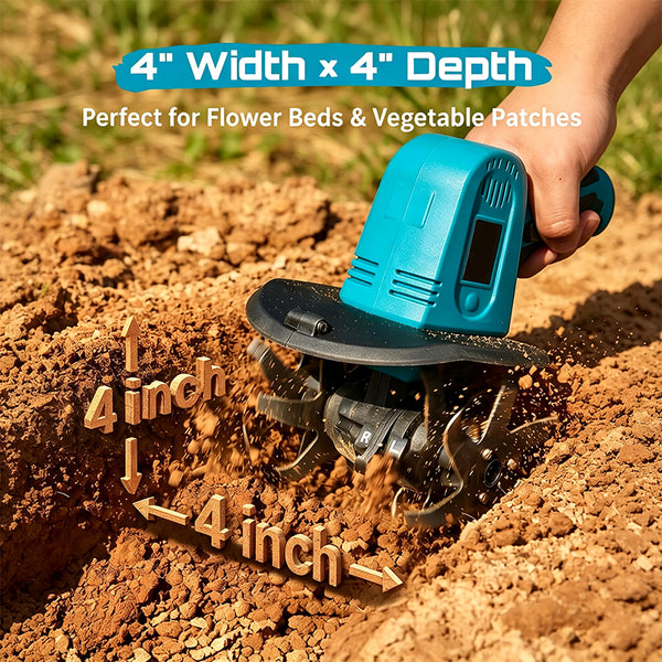 Sakerplus® Mini Cordless Electric Garden Tiller Cultivator