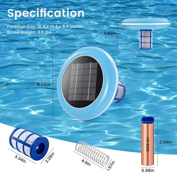Sakerplus® Solar Powered Pool Ionizer