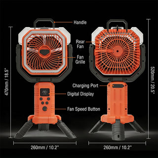 Sakerplus® Camping Fan Portable Adjustable Height Stand